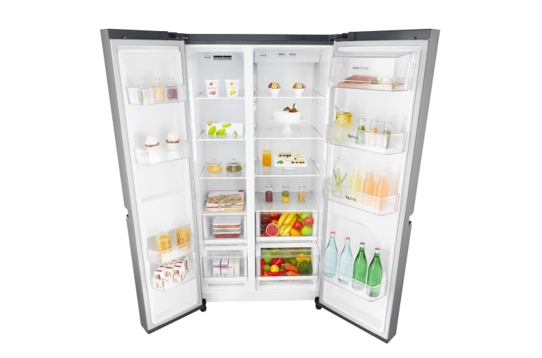 LG Americká chladnička LG | F | Hrubý objem 687 l | 435 kWh/rok | Lineární invertorový kompresor | Total No Frost | Multi-Air Flow™ |Vnější LED displej, GSB760PZXZ