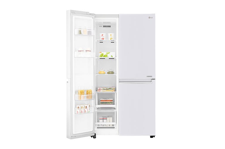 LG F (v rozsahu A až G) | Hrubý objem 687 l | 438 kWh/rok | LG Lineární invertorový kompresor | LG Total No Frost | Multi-Air Flow™ |Vnější LED displej, GSB760SWXV