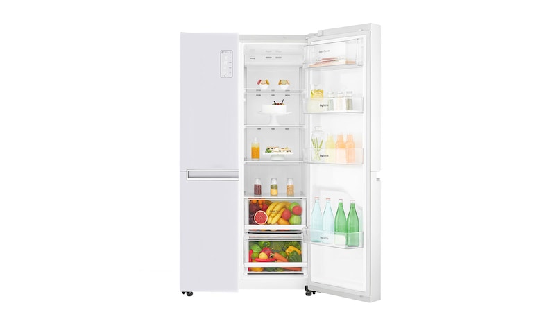 LG F (v rozsahu A až G) | Hrubý objem 687 l | 438 kWh/rok | LG Lineární invertorový kompresor | LG Total No Frost | Multi-Air Flow™ |Vnější LED displej, GSB760SWXV
