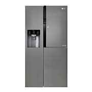Čelní pohled na Americká chladnička LG | Door-in-Door™ | F | Hrubý objem 663 l | 419 kWh/rok | Lineární invertorový kompresor | Total No Frost | Multi-Air Flow™ | Vnější LED displej GSJ361DIDV