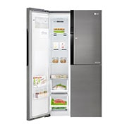 LG Americká chladnička LG | Door-in-Door™ | F | Hrubý objem 663 l | 419 kWh/rok | Lineární invertorový kompresor | Total No Frost | Multi-Air Flow™ | Vnější LED displej, GSJ361DIDV