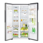 LG Americká chladnička LG | Door-in-Door™ | F | Hrubý objem 663 l | 419 kWh/rok | Lineární invertorový kompresor | Total No Frost | Multi-Air Flow™ | Vnější LED displej, GSJ361DIDV