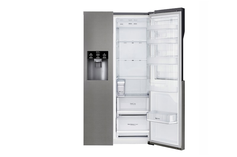 LG Americká chladnička LG | Door-in-Door™ | F | Hrubý objem 663 l | 419 kWh/rok | Lineární invertorový kompresor | Total No Frost | Multi-Air Flow™ | Vnější LED displej, GSJ361DIDV