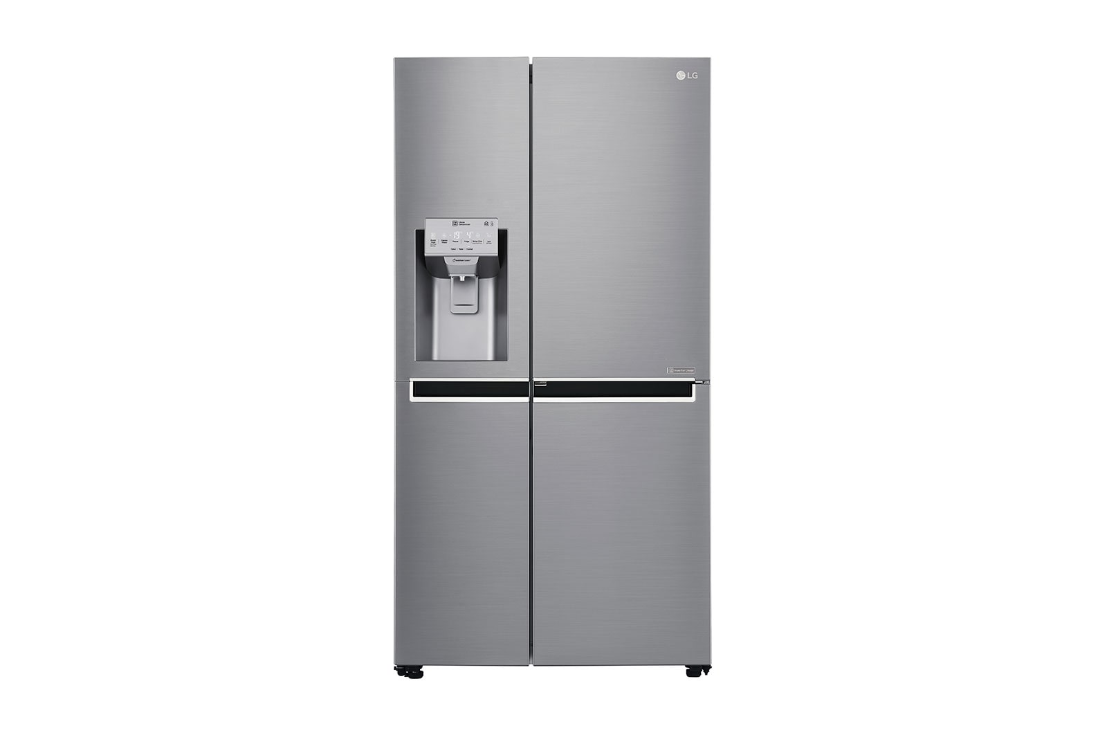 Čelní pohled na Americká chladnička | Door-in-Door™ | F | Hrubý objem 668 l | 431 kWh/rok | LG Lineární invertorový kompresor | LG Total No Frost | Multi-Air Flow™ | Vnější LED displej | Nápojový automat | Pure N Fresh™ GSJ960PZBZ