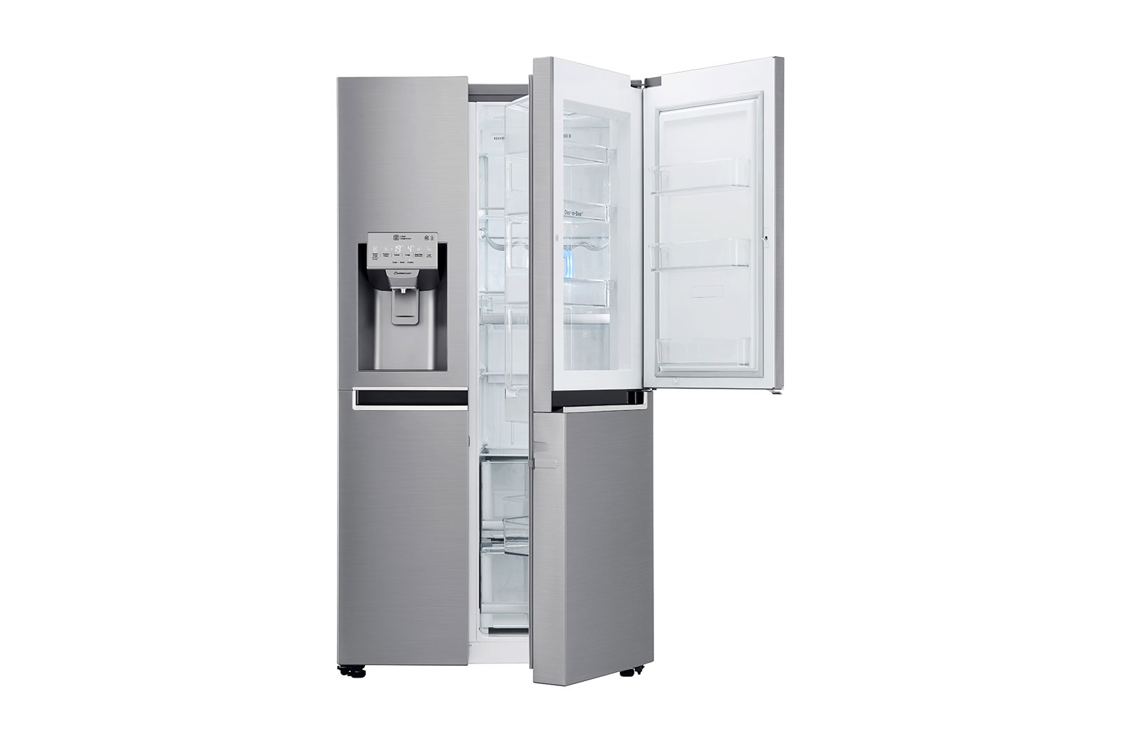 LG Americká chladnička | Door-in-Door™ | F | Hrubý objem 668 l | 431 kWh/rok | LG Lineární invertorový kompresor | LG Total No Frost | Multi-Air Flow™ | Vnější LED displej | Nápojový automat | Pure N Fresh™, GSJ960PZBZ
