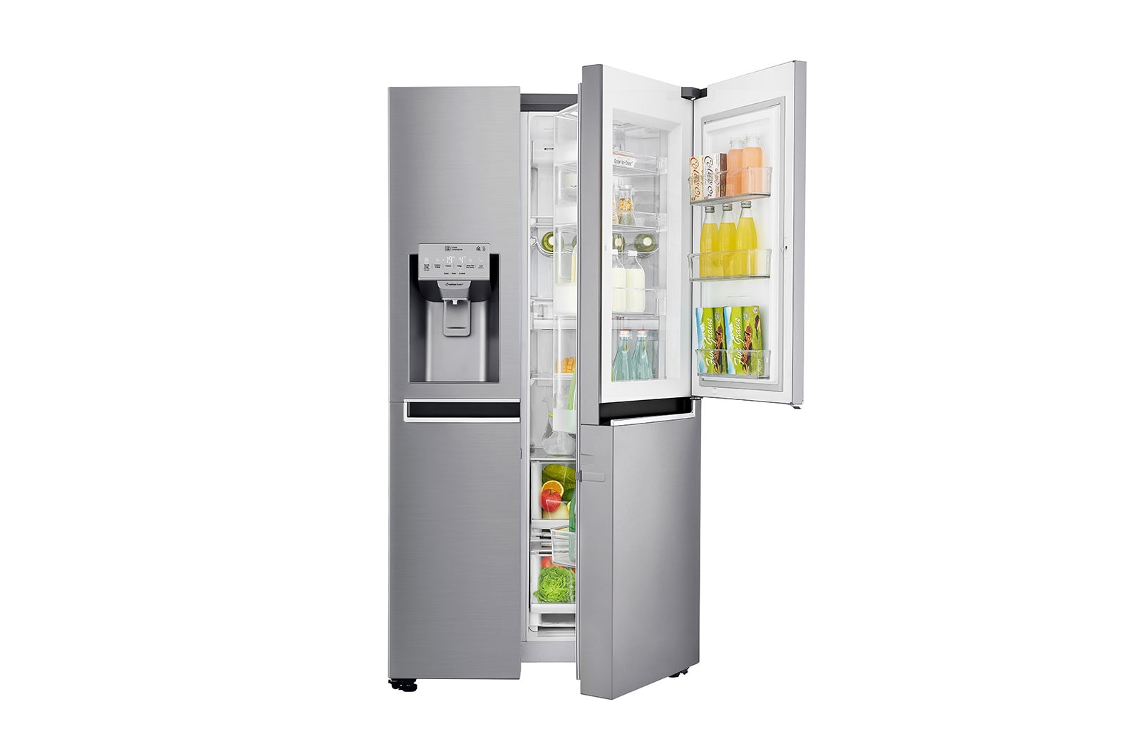 LG Americká chladnička | Door-in-Door™ | F | Hrubý objem 668 l | 431 kWh/rok | LG Lineární invertorový kompresor | LG Total No Frost | Multi-Air Flow™ | Vnější LED displej | Nápojový automat | Pure N Fresh™, GSJ960PZBZ