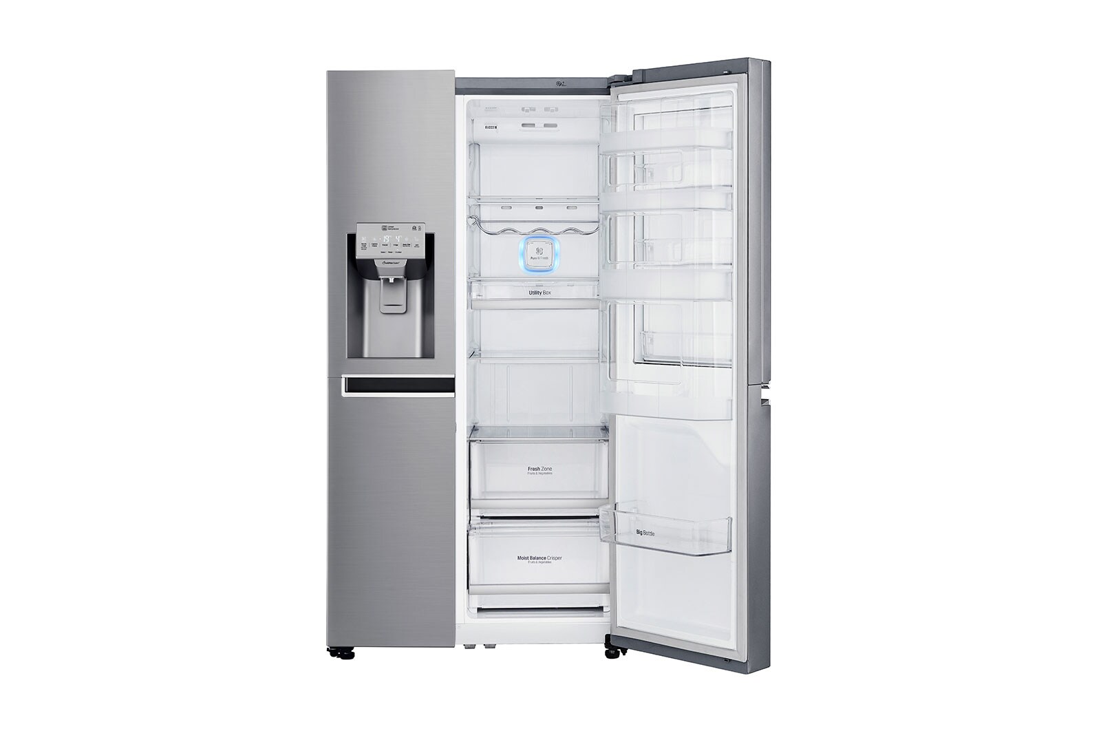 LG Americká chladnička | Door-in-Door™ | F | Hrubý objem 668 l | 431 kWh/rok | LG Lineární invertorový kompresor | LG Total No Frost | Multi-Air Flow™ | Vnější LED displej | Nápojový automat | Pure N Fresh™, GSJ960PZBZ