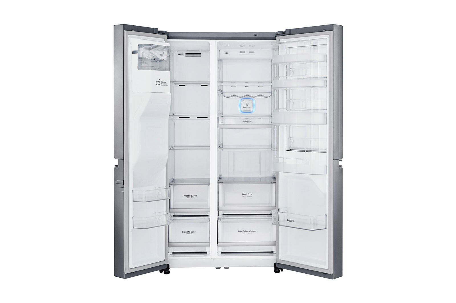 LG Americká chladnička | Door-in-Door™ | F | Hrubý objem 668 l | 431 kWh/rok | LG Lineární invertorový kompresor | LG Total No Frost | Multi-Air Flow™ | Vnější LED displej | Nápojový automat | Pure N Fresh™, GSJ960PZBZ