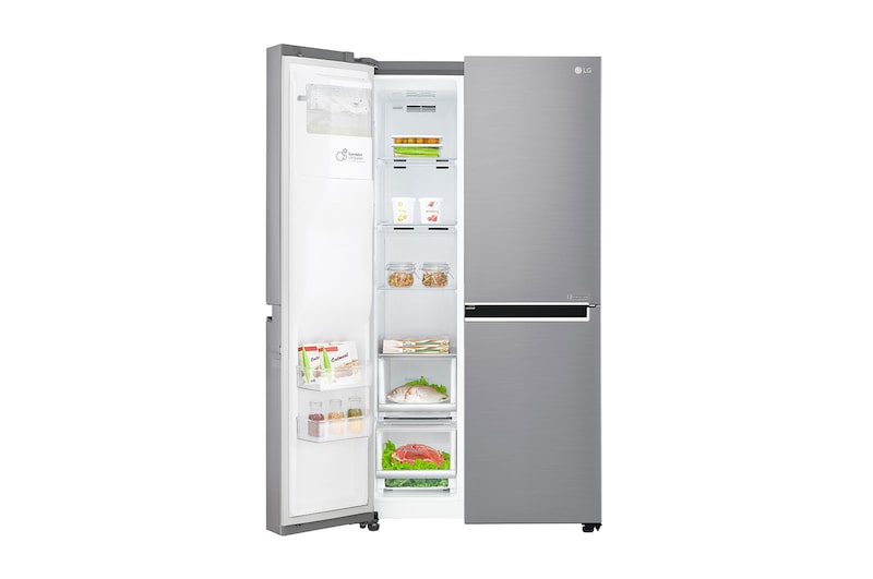 LG Americká chladnička | Door-in-Door™ | F | Hrubý objem 668 l | 431 kWh/rok | LG Lineární invertorový kompresor | LG Total No Frost | Multi-Air Flow™ | Vnější LED displej | Nápojový automat | Pure N Fresh™, GSJ960PZBZ