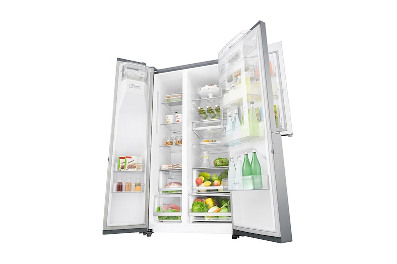 LG Americká chladnička | Door-in-Door™ | F | Hrubý objem 668 l | 431 kWh/rok | LG Lineární invertorový kompresor | LG Total No Frost | Multi-Air Flow™ | Vnější LED displej | Nápojový automat | Pure N Fresh™, GSJ960PZBZ