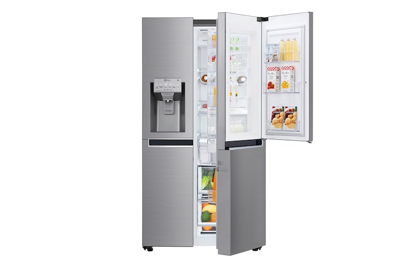 LG Americká chladnička | Door-in-Door™ | F | Hrubý objem 675 l | 431 kWh/rok | LG Lineární invertorový kompresor | LG Total No Frost | Multi-Air Flow™ | Vnější LED displej | Nápojový automat | Pure N Fresh™ | ThinQ™ + WiFi, GSJ960PZVZ