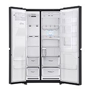 LG Americká chladnička LG | E (v rozsahu A až G) | Hrubý objem 688 l | 345 kWh/rok | Lineární kompresor | Multi Air Flow | Door-in-Door™ | Door cooling | Pure N Fresh, GSJ961MCCZ