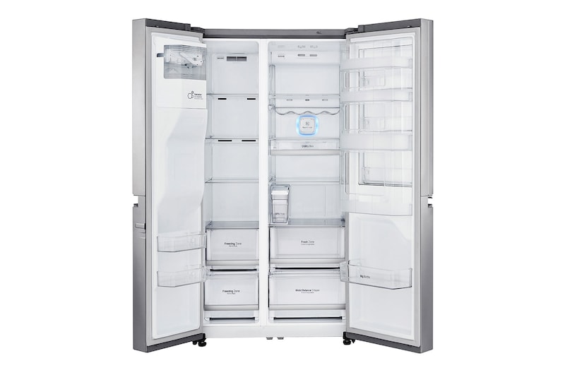 LG Door-in-Door™ | F (v rozsahu A až G) | Hrubý objem 668 l | 376 kWh/rok | LG Lineární invertorový kompresor | LG Total No Frost | Multi-Air Flow™ | Vnější LED displej | Nápojový automat | Pure N Fresh™, GSJ961NEBZ