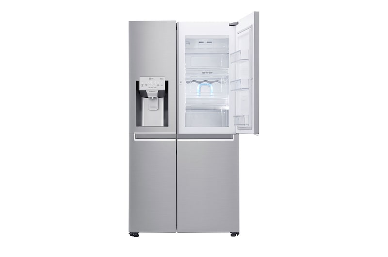 LG Door-in-Door™ | F (v rozsahu A až G) | Hrubý objem 668 l | 376 kWh/rok | LG Lineární invertorový kompresor | LG Total No Frost | Multi-Air Flow™ | Vnější LED displej | Nápojový automat | Pure N Fresh™, GSJ961NEBZ