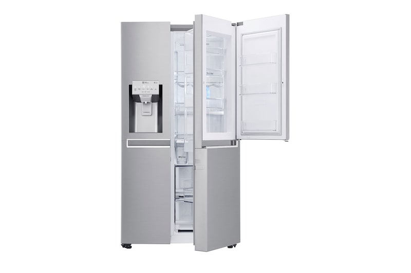 LG Door-in-Door™ | F (v rozsahu A až G) | Hrubý objem 668 l | 376 kWh/rok | LG Lineární invertorový kompresor | LG Total No Frost | Multi-Air Flow™ | Vnější LED displej | Nápojový automat | Pure N Fresh™, GSJ961NEBZ
