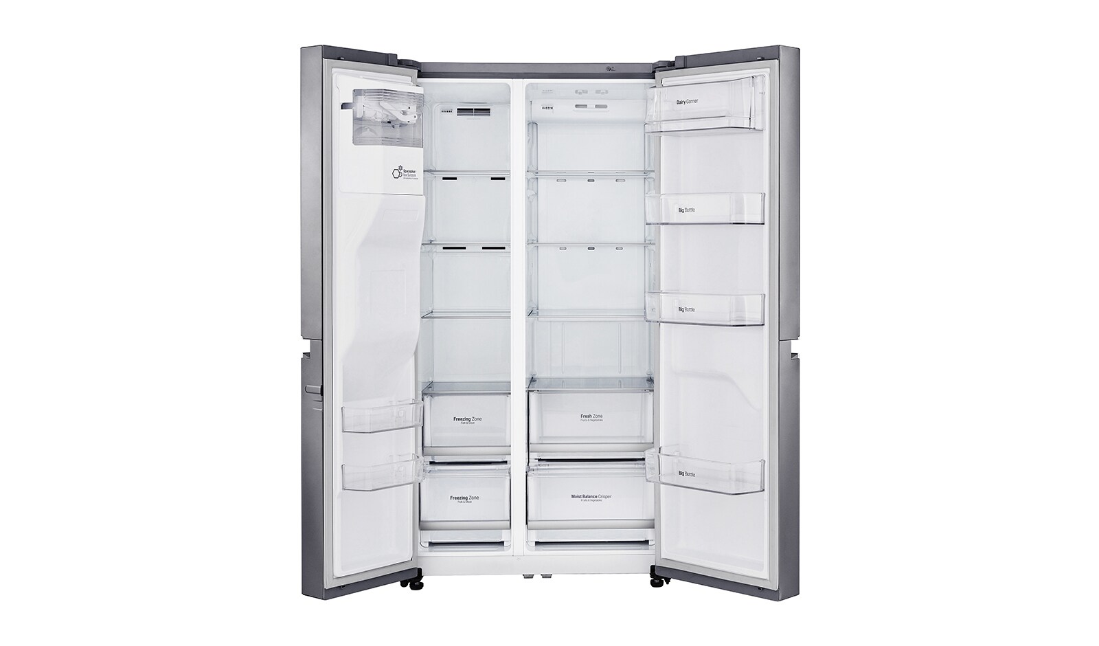 LG Americká chladnička | F | Hrubý objem 668 l | 431 kWh/rok | LG Lineární invertorový kompresor | LG Total No Frost | Multi-Air Flow™ | Vnější LED displej | Nápojový automat, GSL760PZUZ