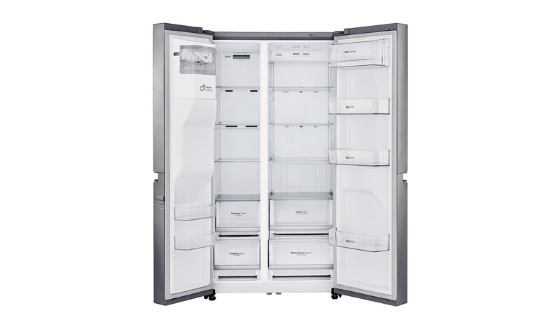 LG Americká chladnička | F | Hrubý objem 668 l | 431 kWh/rok | LG Lineární invertorový kompresor | LG Total No Frost | Multi-Air Flow™ | Vnější LED displej | Nápojový automat, GSL760PZUZ