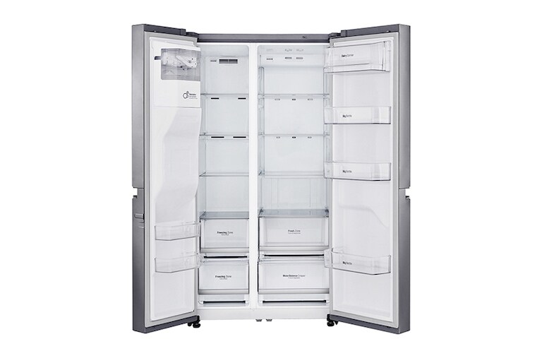 LG Americká chladnička | F | Hrubý objem 668 l | 431 kWh/rok | LG Lineární invertorový kompresor | LG Total No Frost | Multi-Air Flow™ | Vnější LED displej | Nápojový automat, GSL760PZUZ