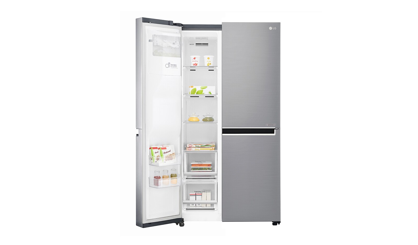 LG Americká chladnička | F | Hrubý objem 668 l | 431 kWh/rok | LG Lineární invertorový kompresor | LG Total No Frost | Multi-Air Flow™ | Vnější LED displej | Nápojový automat, GSL760PZUZ