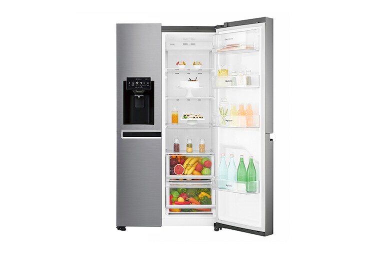 LG Americká chladnička | F | Hrubý objem 668 l | 431 kWh/rok | LG Lineární invertorový kompresor | LG Total No Frost | Multi-Air Flow™ | Vnější LED displej | Nápojový automat, GSL760PZUZ