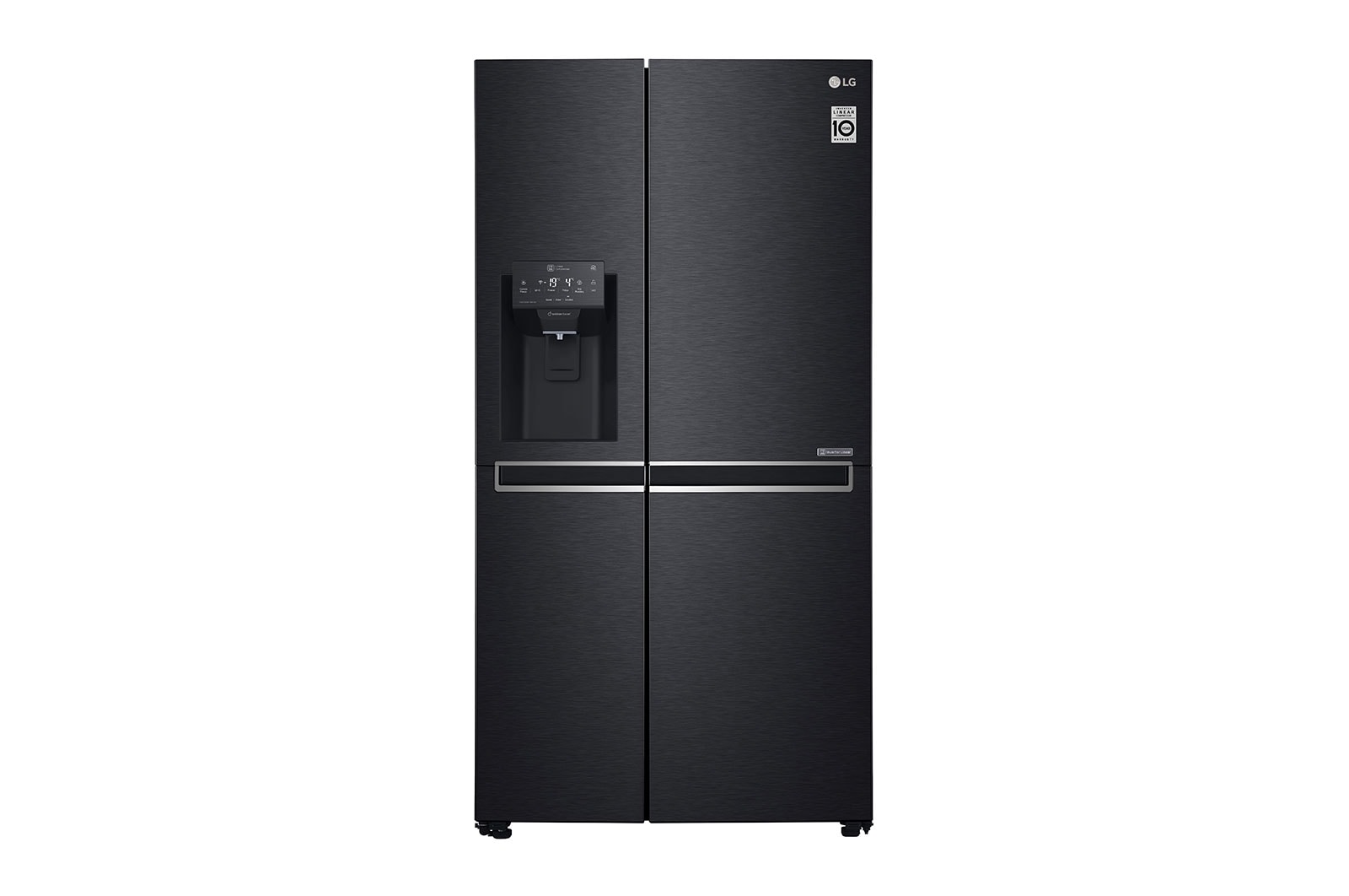 Čelní pohled na Americká chladnička | F | Hrubý objem 668 l | 431 kWh/rok | LG Lineární invertorový kompresor | LG Total No Frost | Door cooling™ | Multi-Air Flow™| Smart Diagnosis™&#43; WiFi GSL761MCZZ