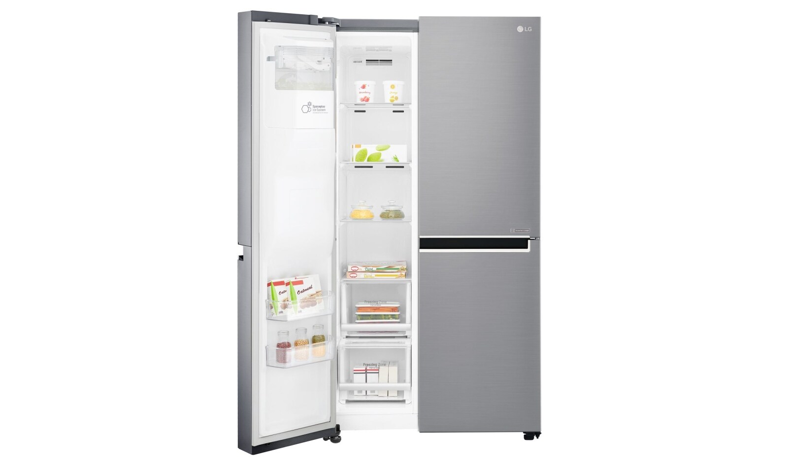 LG Americká chladnička | F | Hrubý objem 668 l | 431 kWh/rok | LG Lineární invertorový kompresor | LG Total No Frost | Multi-Air Flow™ | Vnější LED displej | Nápojový automat, GSL960PZBZ