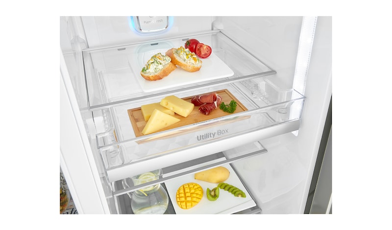 LG Americká chladnička | F | Hrubý objem 668 l | 431 kWh/rok | LG Lineární invertorový kompresor | LG Total No Frost | Multi-Air Flow™ | Vnější LED displej | Nápojový automat, GSL960PZBZ