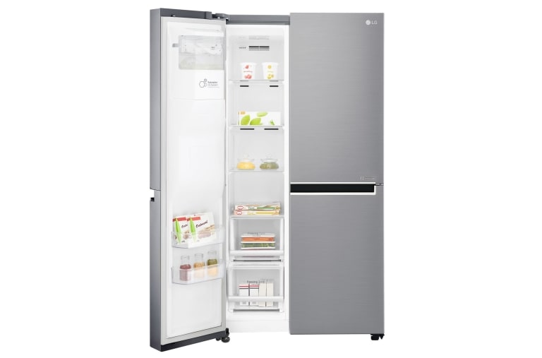 LG Americká chladnička | F | Hrubý objem 668 l | 431 kWh/rok | LG Lineární invertorový kompresor | LG Total No Frost | Multi-Air Flow™ | Vnější LED displej | Nápojový automat, GSL960PZBZ