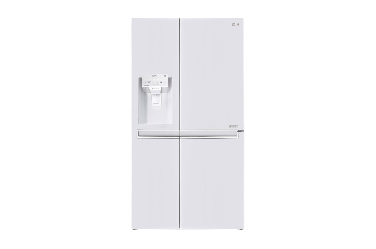 Čelní pohled na F | Hrubý objem 668 l | 376 kWh/rok | LG Lineární invertorový kompresor | LG Total No Frost | Multi-Air Flow™ | Vnější LED displej | Nápojový automat | ThinQ™ &#43; WiFi GSL961SWUZ
