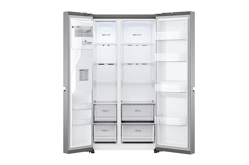 LG Americká chladnička LG | D | 635 l | Lineární kompresor | DoorCooling+|Stříbrná, GSLV70PZTD