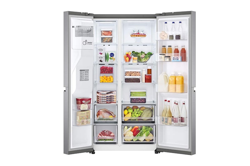 LG Americká chladnička LG | D | 635 l | Lineární kompresor | DoorCooling+|Stříbrná, GSLV70PZTD
