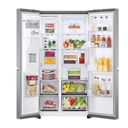 LG Americká chladnička LG | D | 635 l | Lineární kompresor | DoorCooling+|Stříbrná, GSLV70PZTD
