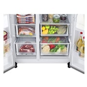 LG Americká chladnička LG | D | 635 l | Lineární kompresor | DoorCooling+|Stříbrná, GSLV70PZTD