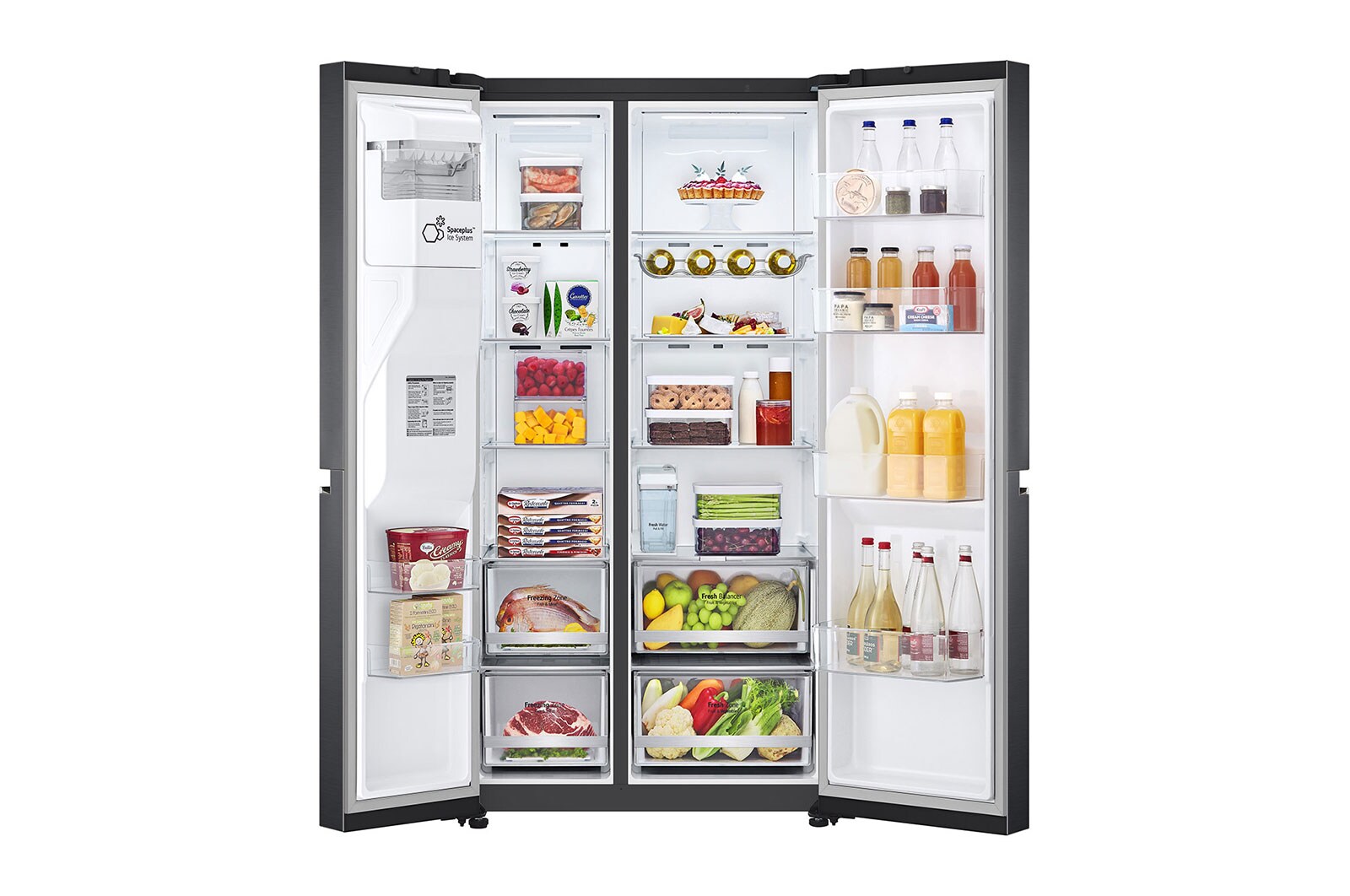 LG E (v rozsahu A až G) | Hrubý objem 674 l | 350 kWh/rok | LG Lineární kompresor | Multi Air Flow | Door Cooling | Deodorizer | LG ThinQ+WiFi | Fresh Balancer | AI Smart Learner, GSLV71MCLE
