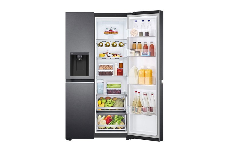 LG E (v rozsahu A až G) | Hrubý objem 674 l | 350 kWh/rok | LG Lineární kompresor | Multi Air Flow | Door Cooling | Deodorizer | LG ThinQ+WiFi | Fresh Balancer | AI Smart Learner, GSLV71MCLE