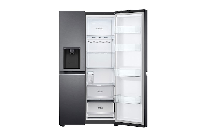 LG E (v rozsahu A až G) | Hrubý objem 674 l | 350 kWh/rok | LG Lineární kompresor | Multi Air Flow | Door Cooling | Deodorizer | LG ThinQ+WiFi | Fresh Balancer | AI Smart Learner, GSLV71MCLE