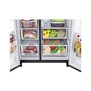 LG Americká chladnička LG | D | 635 l | Lineární kompresor | DoorCooling+|Černá/šedá, GSLV71MCTD