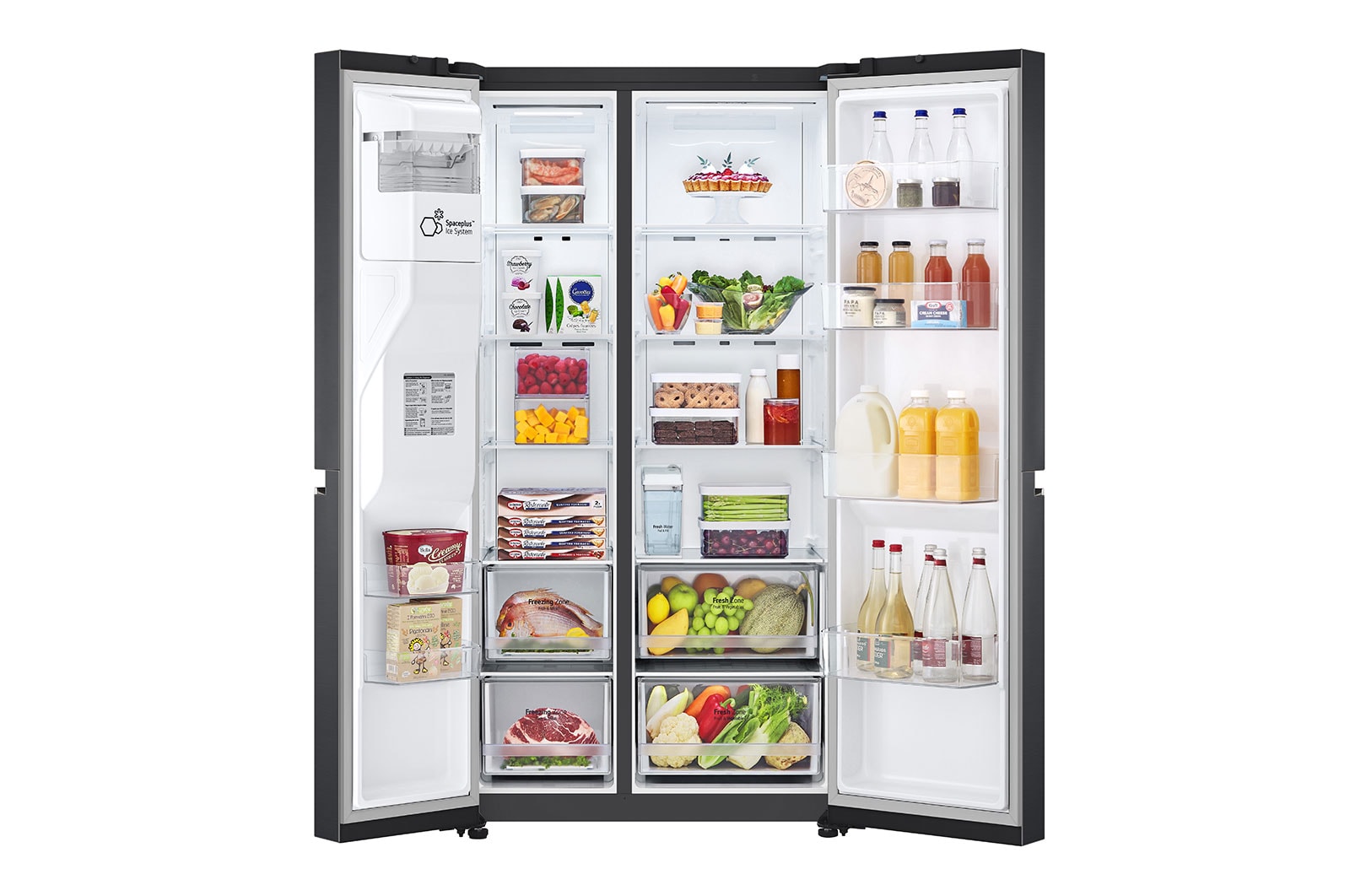 LG Americká chladnička LG | D | 635 l | Lineární kompresor | DoorCooling+|Černá/šedá, GSLV71MCTD