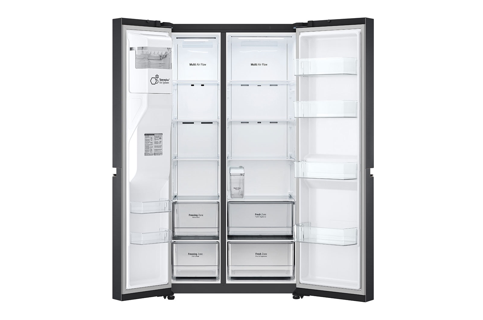 LG Americká chladnička LG | D | 635 l | Lineární kompresor | DoorCooling+|Černá/šedá, GSLV71MCTD