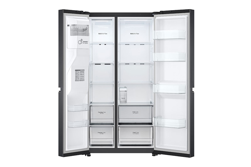 LG Americká chladnička LG | D | 635 l | Lineární kompresor | DoorCooling+|Černá/šedá, GSLV71MCTD