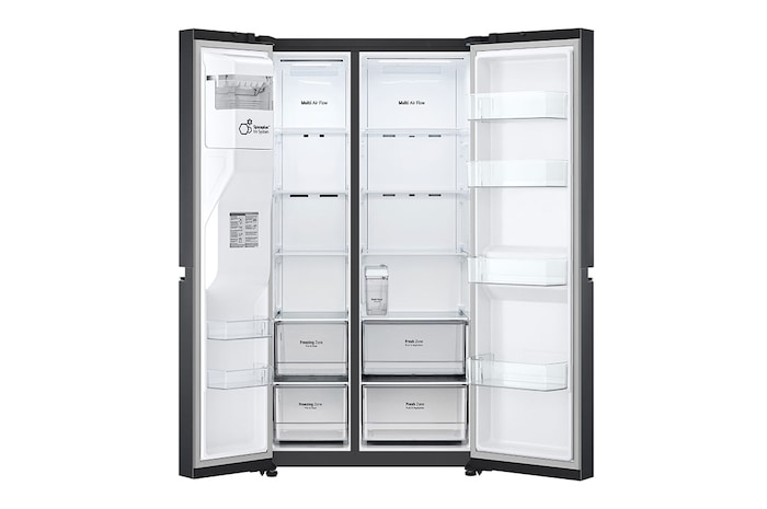 LG Americká chladnička LG | D | 635 l | Lineární kompresor | DoorCooling+|Černá/šedá, GSLV71MCTD