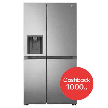 Čelní pohled na Americká chladnička LG | D | 635 l | Lineární kompresor | ThinQ™WiFi|Stříbrná GSLV71PZTD