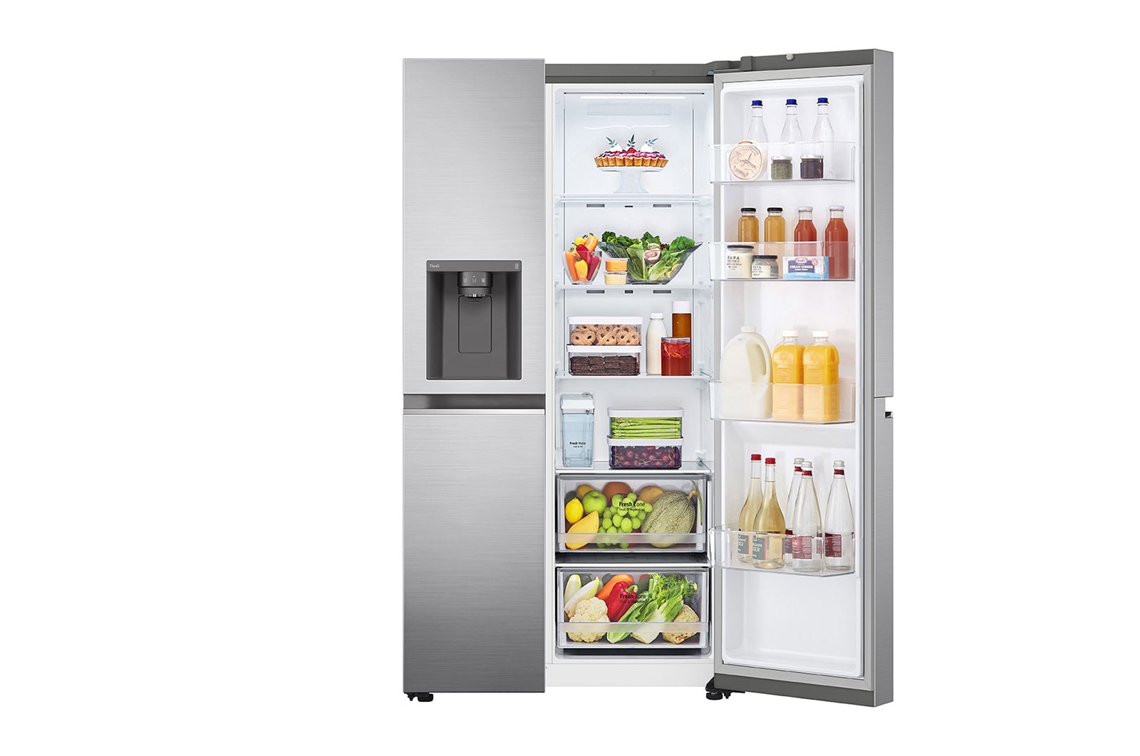 LG Americká chladnička LG | D | 635 l | Lineární kompresor | ThinQ™WiFi|Stříbrná, GSLV71PZTD
