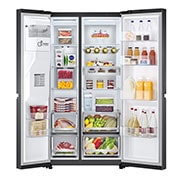 LG Americká chladnička | D (v rozsahu A až G) | Hrubý objem 674 l | 280 kWh/rok | LG Lineární kompresor | Multi Air Flow | Fresh Balancer | Door Cooling | LG ThinQ+WiFi | Smart Learner | UVnano, GSLV91MCAD