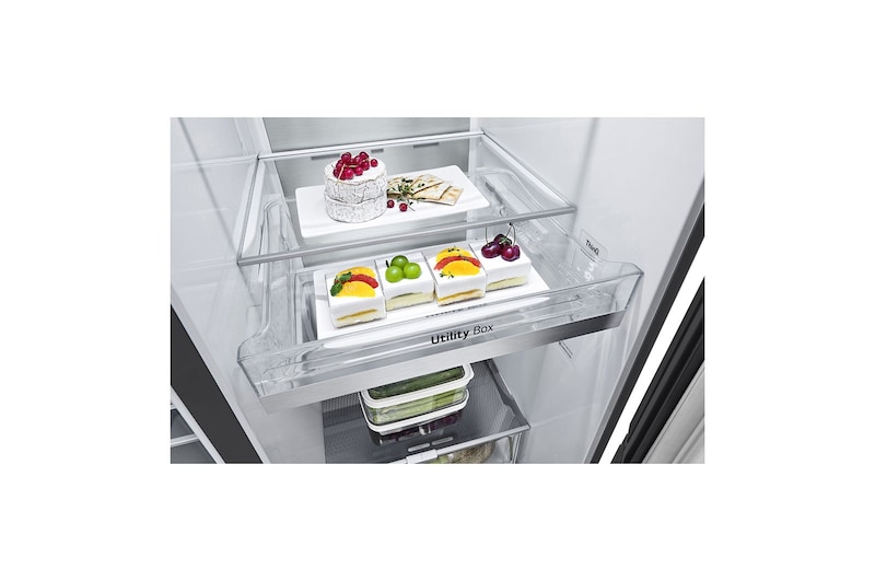 LG Americká chladnička LG | E | Invertorový lineární kompresor | InstaView Door-in-Door™, GSQV90MCAE