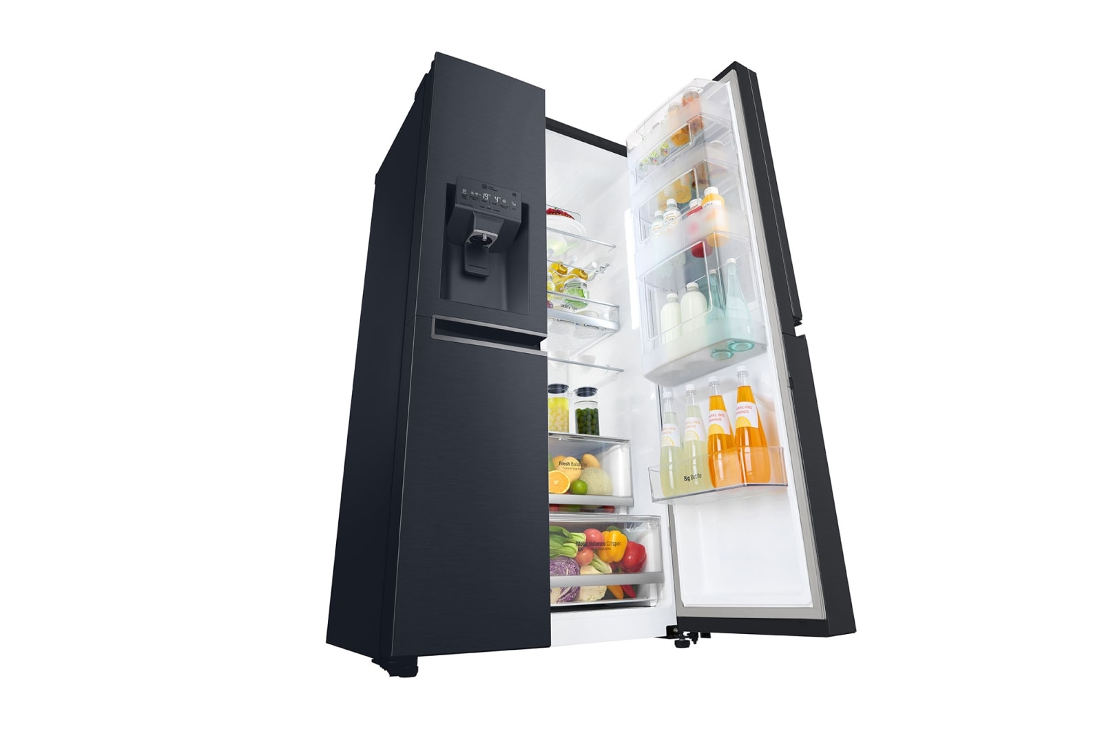 LG Americká chladnička | InstaView Door-in-Door™ | F | Hrubý objem 675 l | 431 kWh/rok | LG Lineární invertorový kompresor | LG Total No Frost | Multi-Air Flow™ | Nápojový automat | Pure N Fresh™ | ThinQ™ + WiFi, GSX960MTAZ