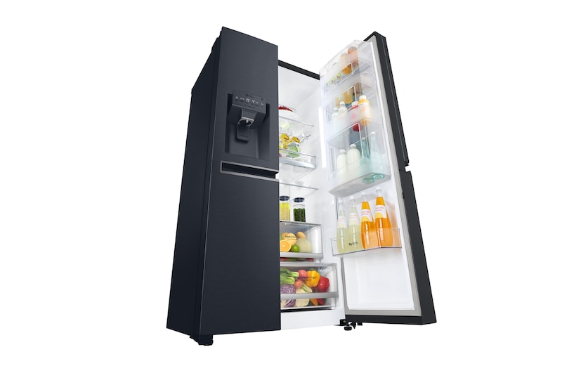 LG Americká chladnička | InstaView Door-in-Door™ | F | Hrubý objem 675 l | 431 kWh/rok | LG Lineární invertorový kompresor | LG Total No Frost | Multi-Air Flow™ | Nápojový automat | Pure N Fresh™ | ThinQ™ + WiFi, GSX960MTAZ