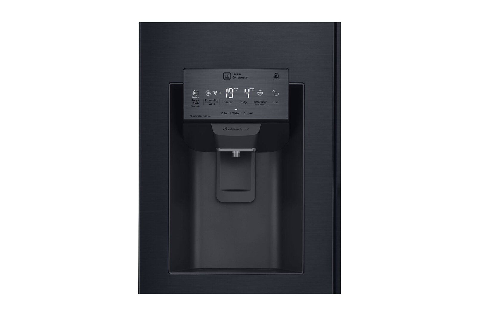 LG Americká chladnička | InstaView Door-in-Door™ | F | Hrubý objem 675 l | 431 kWh/rok | LG Lineární invertorový kompresor | LG Total No Frost | Multi-Air Flow™ | Nápojový automat | Pure N Fresh™ | ThinQ™ + WiFi, GSX960MTAZ