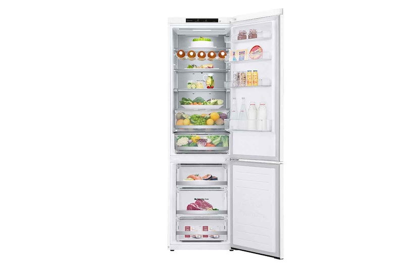 LG ﻿Kombinovaná chladnička | C | Hrubý objem 419 l | 172 kWh/rok | LG Lineární invertorový kompresor | LG Total No Frost | DoorCooling+™ | Vnitřní LED displej | Smart Diagnosis™, GBB72SWVCN