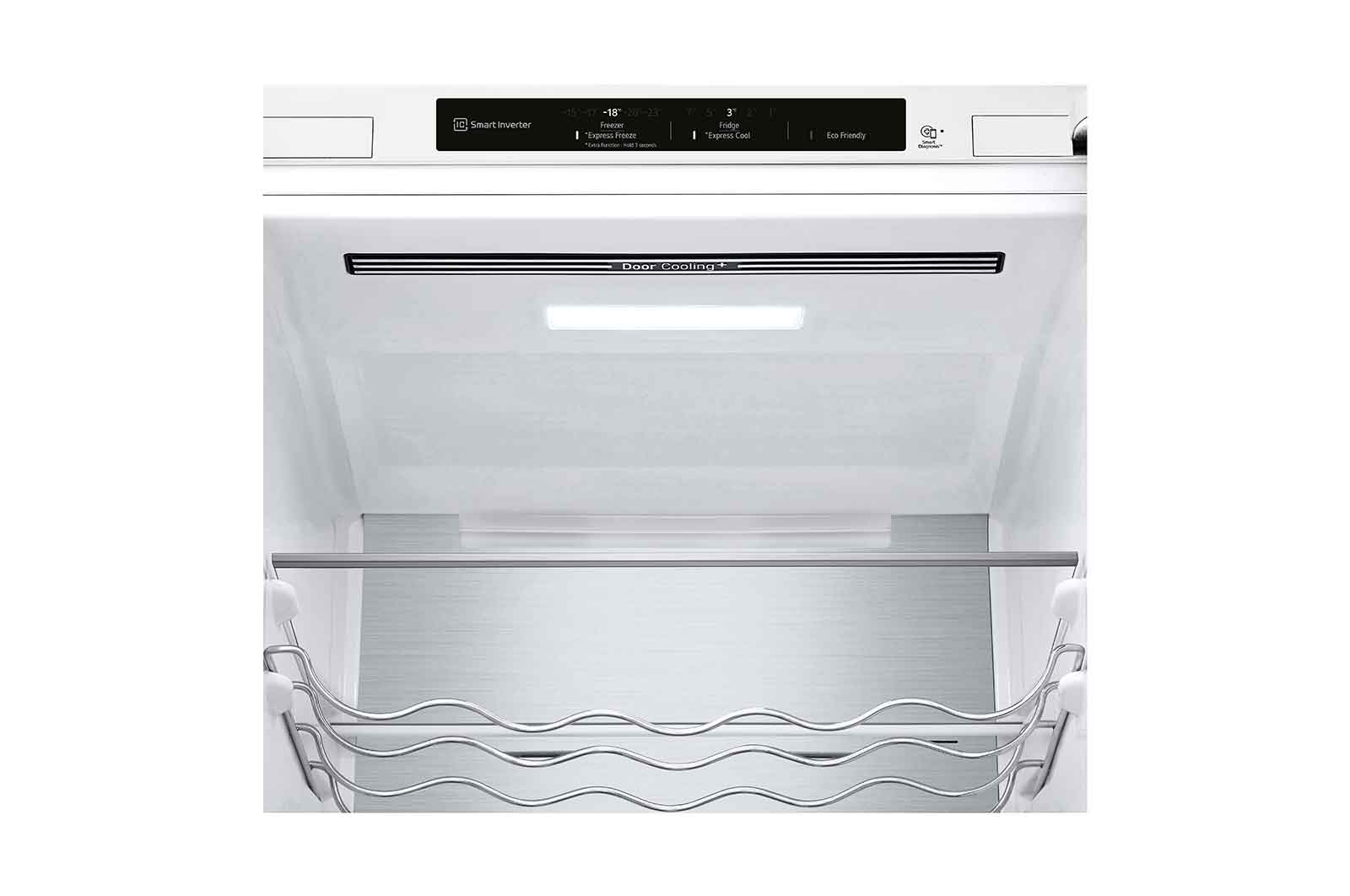 LG ﻿Kombinovaná chladnička | C | Hrubý objem 419 l | 172 kWh/rok | LG Lineární invertorový kompresor | LG Total No Frost | DoorCooling+™ | Vnitřní LED displej | Smart Diagnosis™, GBB72SWVCN